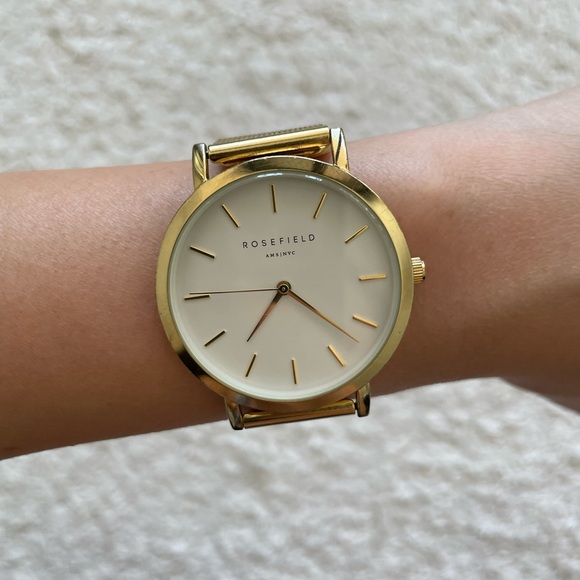 Rosefield Mercer Gold Mesh watch 38mn - Picture 10 of 15